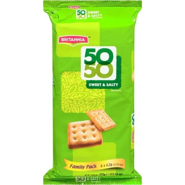 Britannia Fifty Fifty Sweet & Salty(Family Pack) - 62gX6 = 372g Britannia Fifty Fifty Sweet & Salty(Family Pack) - 62gX6 = 372g