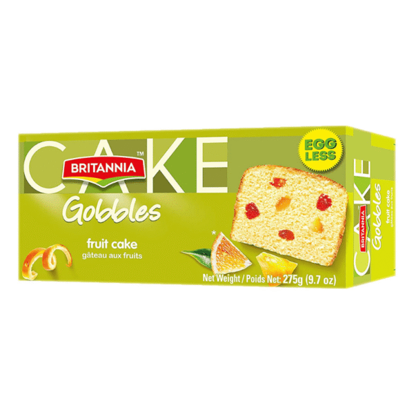Britannia Gobble Fruit Cake Eggless - 275 g Britannia Gobble Fruit Cake Eggless - 275 g