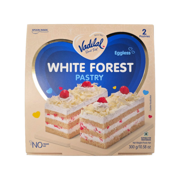 Vadilal Eggless White Forest Pastry - 2 pcs Vadilal Eggless White Forest Pastry - 2 pcs
