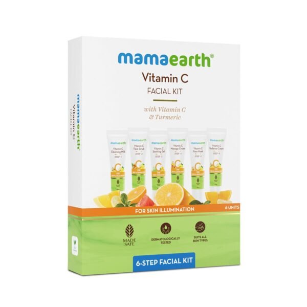 Mama Earth Vitamin C Facial Kit 60gm Mama Earth Vitamin C Facial Kit 60gm