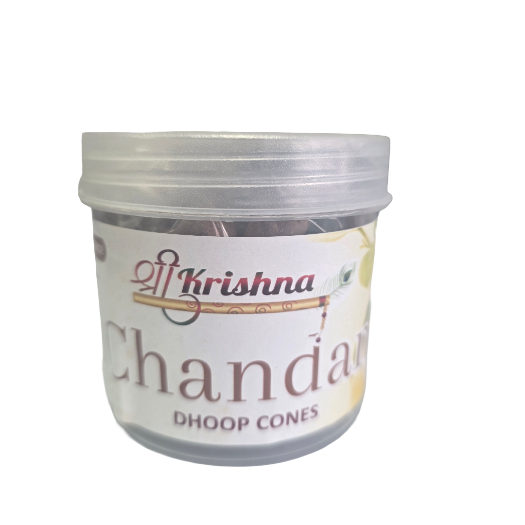 Shree Krishna Chandan Dhoop Cone Jar 100gm Shree Krishna Chandan Dhoop Cone Jar 100gm