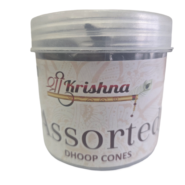 Shree Krishna Assorted Dhoop Cone Jar 100gm Shree Krishna Assorted Dhoop Cone Jar 100gm