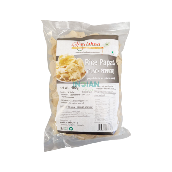 Shree Krishna Rice Papad Black Pepper - 400gm