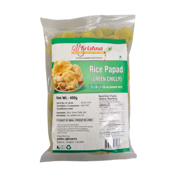 Shree Krishna Rice Papad Green Chilli - 400gm