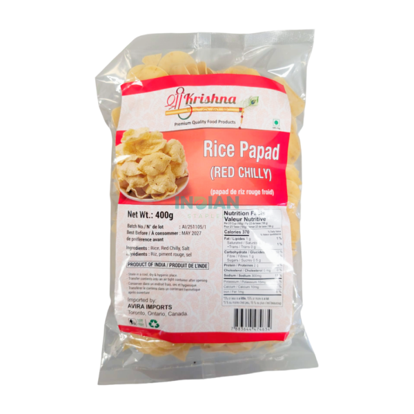 Shree Krishna Rice Papad Red Chilli - 400gm