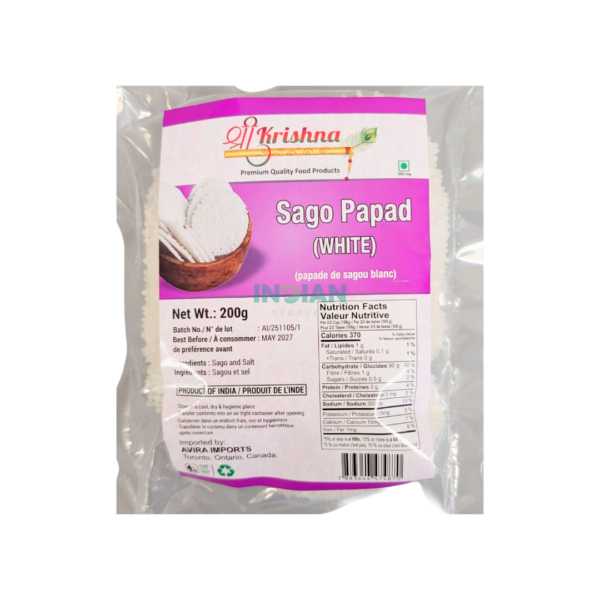 Shree Krishna Sago Papad White - 200gm
