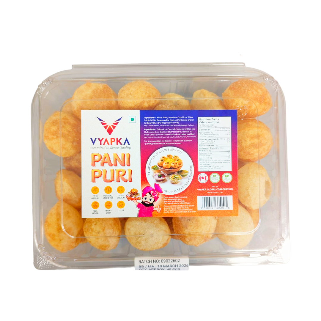 Vyapka Pani Puri - Approx 40 pcs Vyapka Pani Puri - Approx 40 pcs